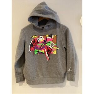 Nike Jordan 1 Bred Boys Graphic‎ Hoodie Retro Colorful Neon M 10 12